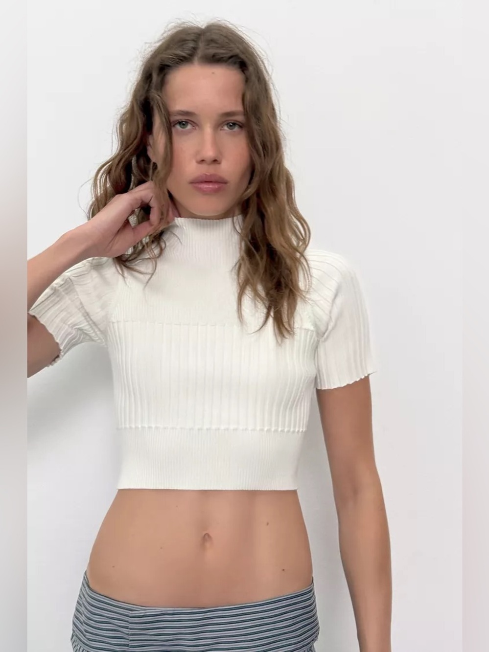 ZARA RIB KNIT CROP TOP